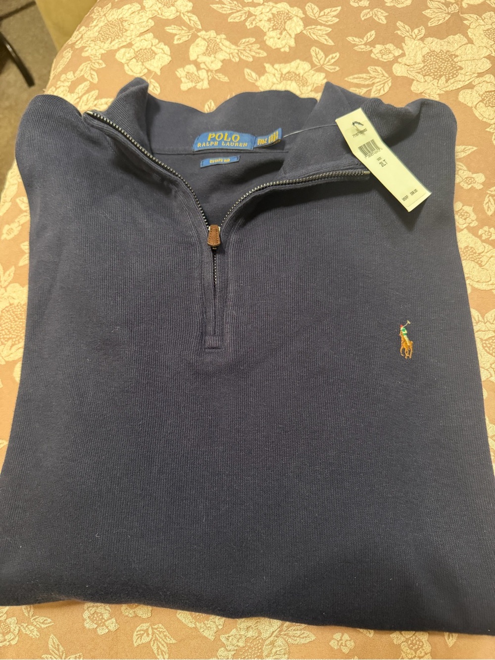 Polo by Ralph Lauren Navy Half-Zip Pullover with Embroidered Pony